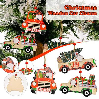 Vánoční dřevěné auto závěsné auto vánoční stromeček závěsné vánoční dekorace