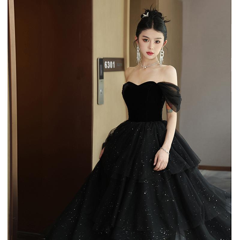 Black evening dress 1011 new banquet
