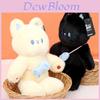 Cute Beige And Black Cat Cartoon Plush Toy Doll For Kids And Collectors