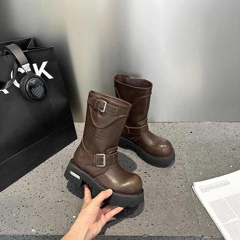 New autumn brown knee boots women s new autumn and winter leather western cowboy boots high boots 40 6450₽