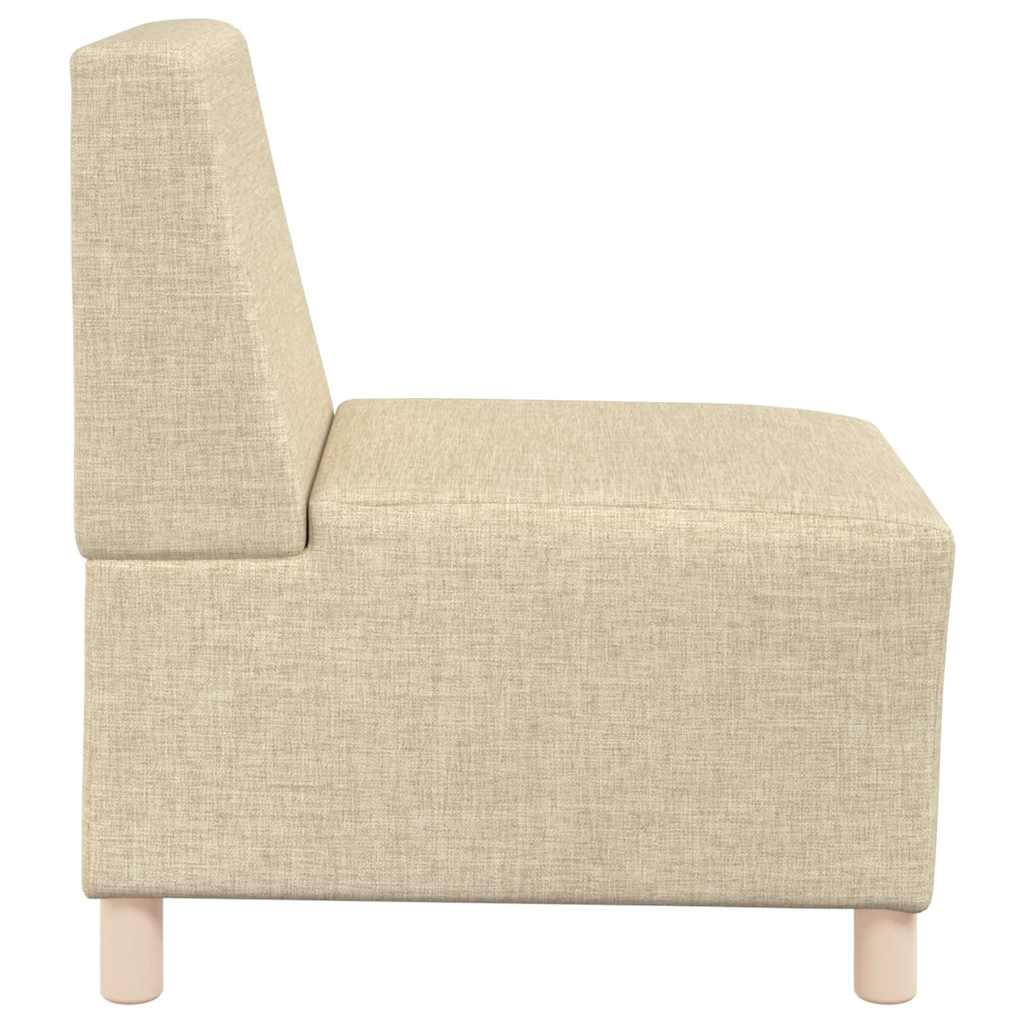 Modular Armless Sofa Cream Fabric
