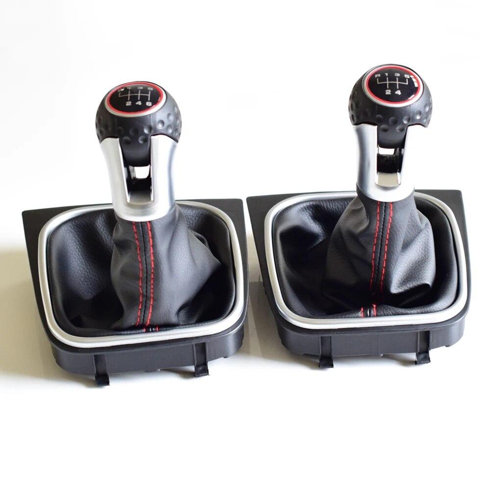 Gear Shift Knob Complete For VW Golf 6 MK6 GTI GTD R20 2009-2013 5 6 Speed Manual Car Stick Lever Shifter HandBall Gaiter Boot