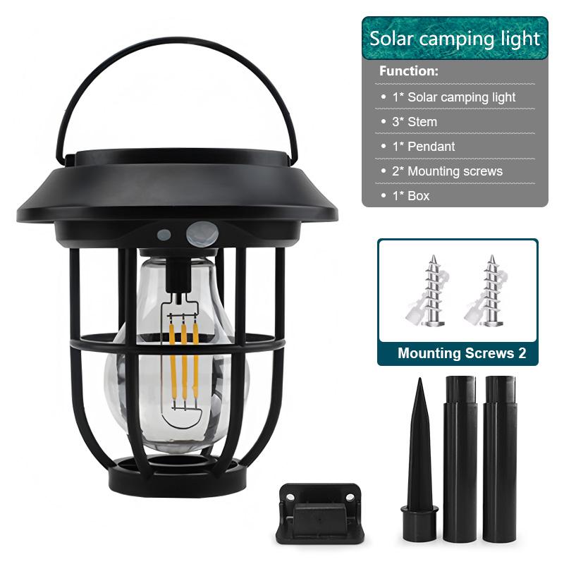 Solar Camping Light IP65 Waterproof Outdoor Light 360° Hanging Light IR Sensor LED Tent Lamp Portable Durable Camping lantern