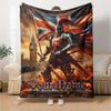 Name Custom Epic Knight Print Flannel Blanket High Quality Warm Comfortable Cover for All Seasons Perfect for Gifts Home Decor