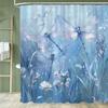 Beautiful Flowers Shower Curtain for Bathroom Blue Floral Romantic Wildflower Plants Nature Scenery Home Decor Curtain with Hook