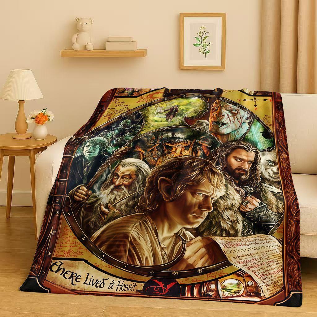 HD L-Lord of The Rings H-Hobbit Gandalf Legolas Flannel Blanket,Ultra Soft Warm Plush Throw for Home Bedroom Bed Sofa Cover