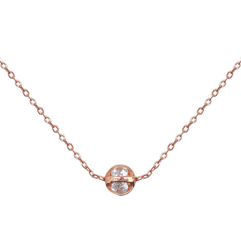 Light Luxury Three-dimensional Square Zircon Necklace Geometric Versatile Simple Clavicle Chain Female Student