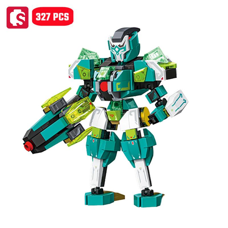 Non-Toxic Sembo Chiese-Style Mecha Assemblage Building Blocks Robot Model Bricks Collectible Ornaments Kids Toys For Children Diy Holiday Gift