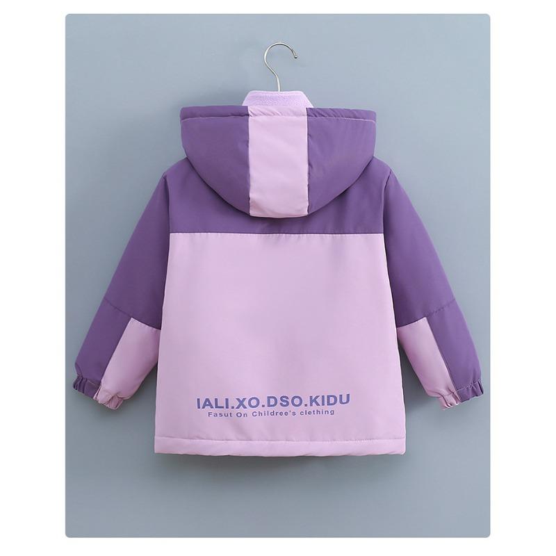 Girls Big Kids Two Piece Thickened Casual Outdoor Windbreaker Jacket Set