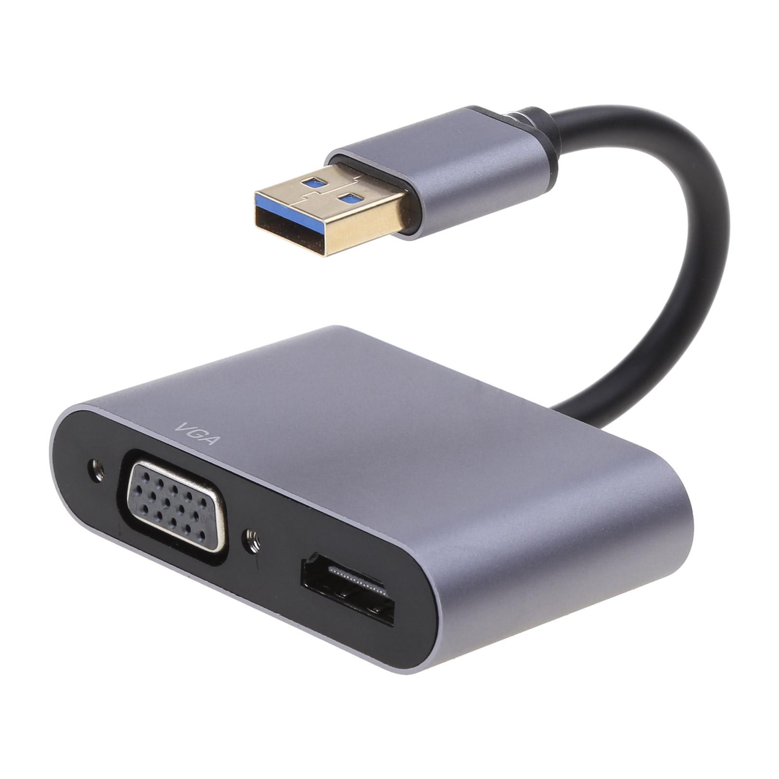 

Видео Аудио USB3.0 в VGA HDMI-совместимый преобразователь 1080P для компьютера, проектора, телевизора, монитора, расширяющего экран, кабель VGA