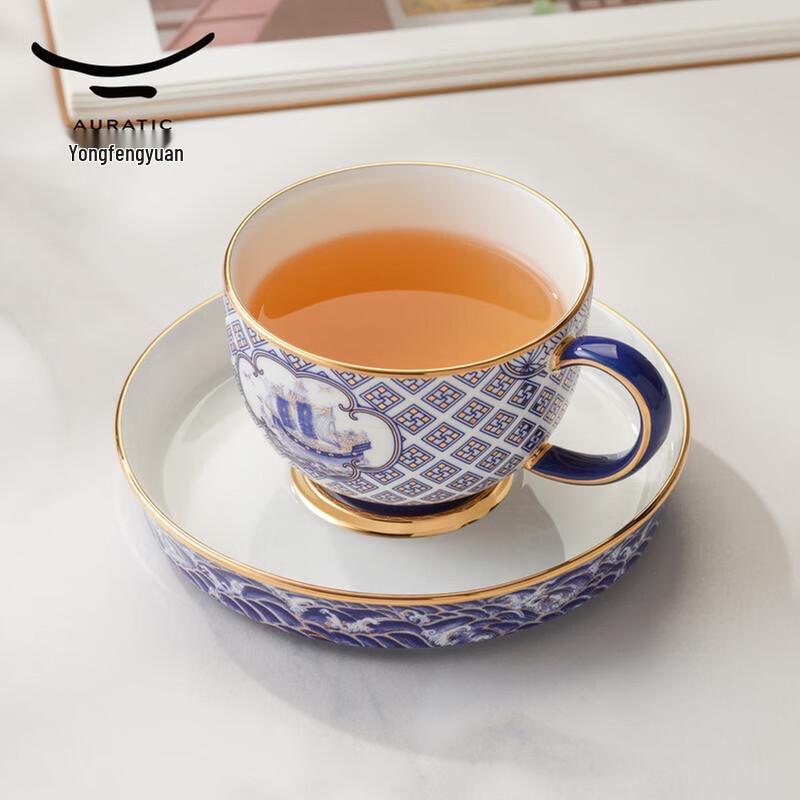 Yongfengyuan "Four Seas Peace" 17-Piece Ceramic Tea & Coffee Set