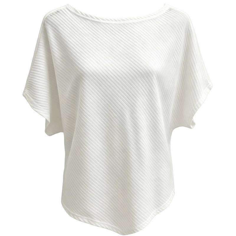 La Chapelle Women s Elegant Drape Neck Short Sleeve Top M