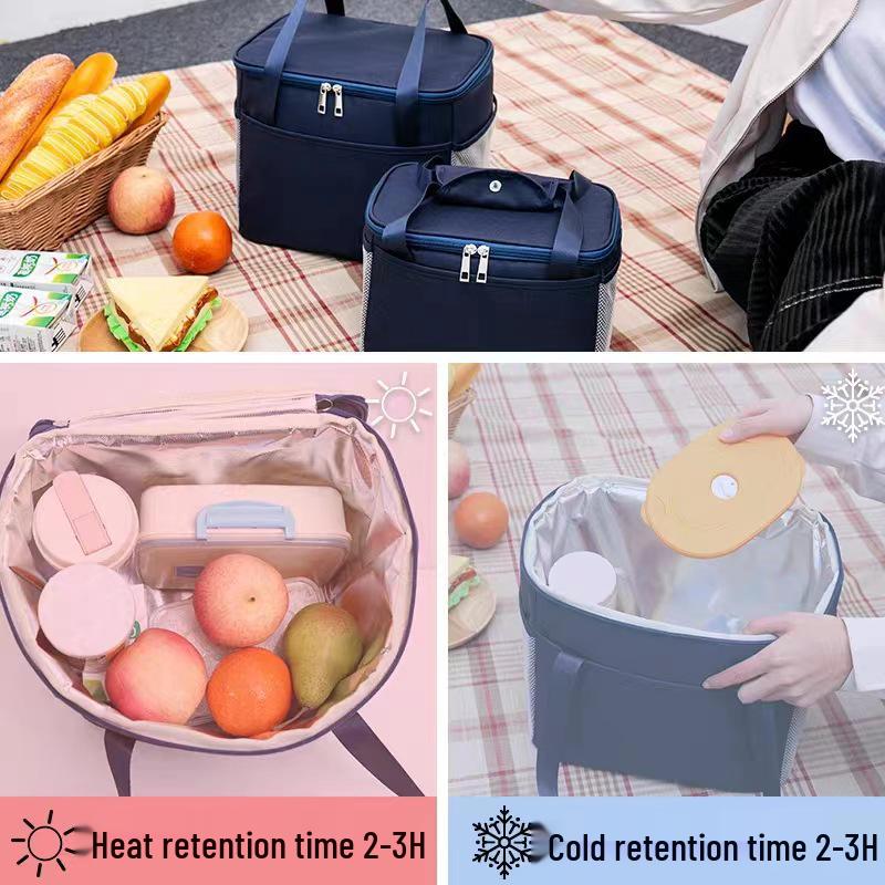 Customizable Large Capacity Handheld Insulated Lunch Bag with Thickened Aluminum Foil