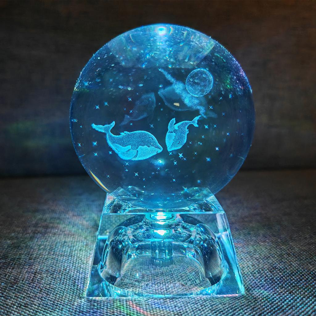 Luce Notturna Con Sfera Di Cristallo 3D, Angelo Custode Con LED, Base In Legno, 6 Cm, Regalo Romantico