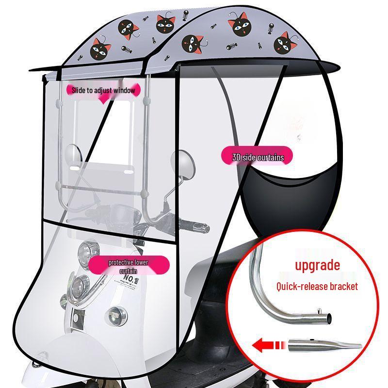 Parasole per Auto Elettrica: Tendalino Gonfiabile, Scudo Paravento Antipioggia, Copertura per Bicicletta e Motocicletta