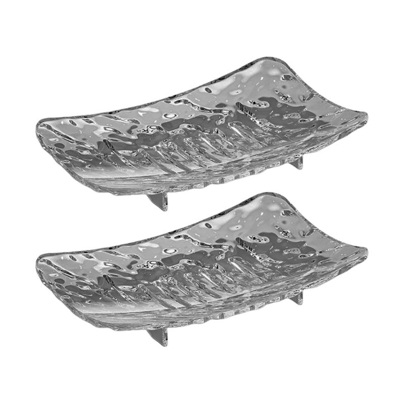 2PCS Modern Soap Holder With Drainage Design Practical Bathroom Soap Organizers Case For Sink Kitchen Countertop