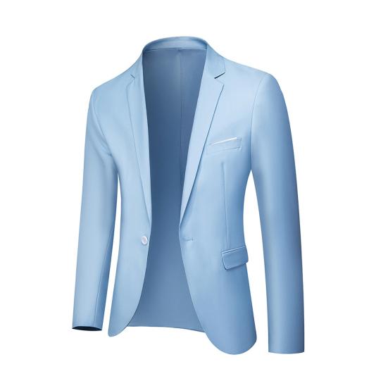 2Pcs/Set Suit Solid Lapel Long Sleeve Men Color Long Pants Set