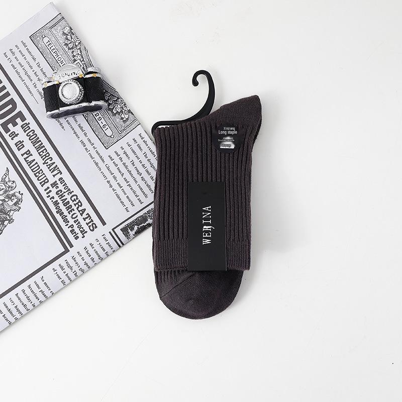 

Мужские хлопковые носки до середины икры с защитой от запаха - Двойная игла, Деловой стиль, Подходят для весны и осени. 38-44 Pure Cotton/Hand-sewn/Anti-pilling