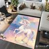 Newest Colorful Starry Unicorn Rose Large Area Rug Non Slip Girls Bedroom Floor Carpet