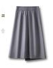 Women's Irregular High-Waist Midi Skirt - Drapey Pleats, A-Line, Spring/Autumn 2025 Collection