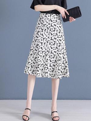 Elegant Women's High-Waisted Floral A-line Skirt - Spring/Autumn 2026 Collection