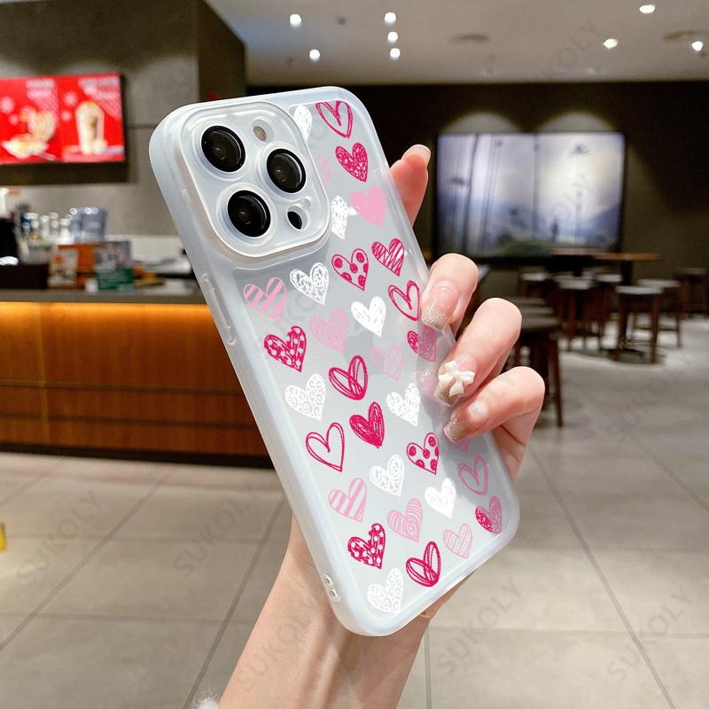

Для iPhone 15 14 13 Pro Max чехол Graffiti Love Pattern противоударный силиконовый прозрачный мягкий чехол для телефона для iPhone 14 15 Pro For iPhone 13