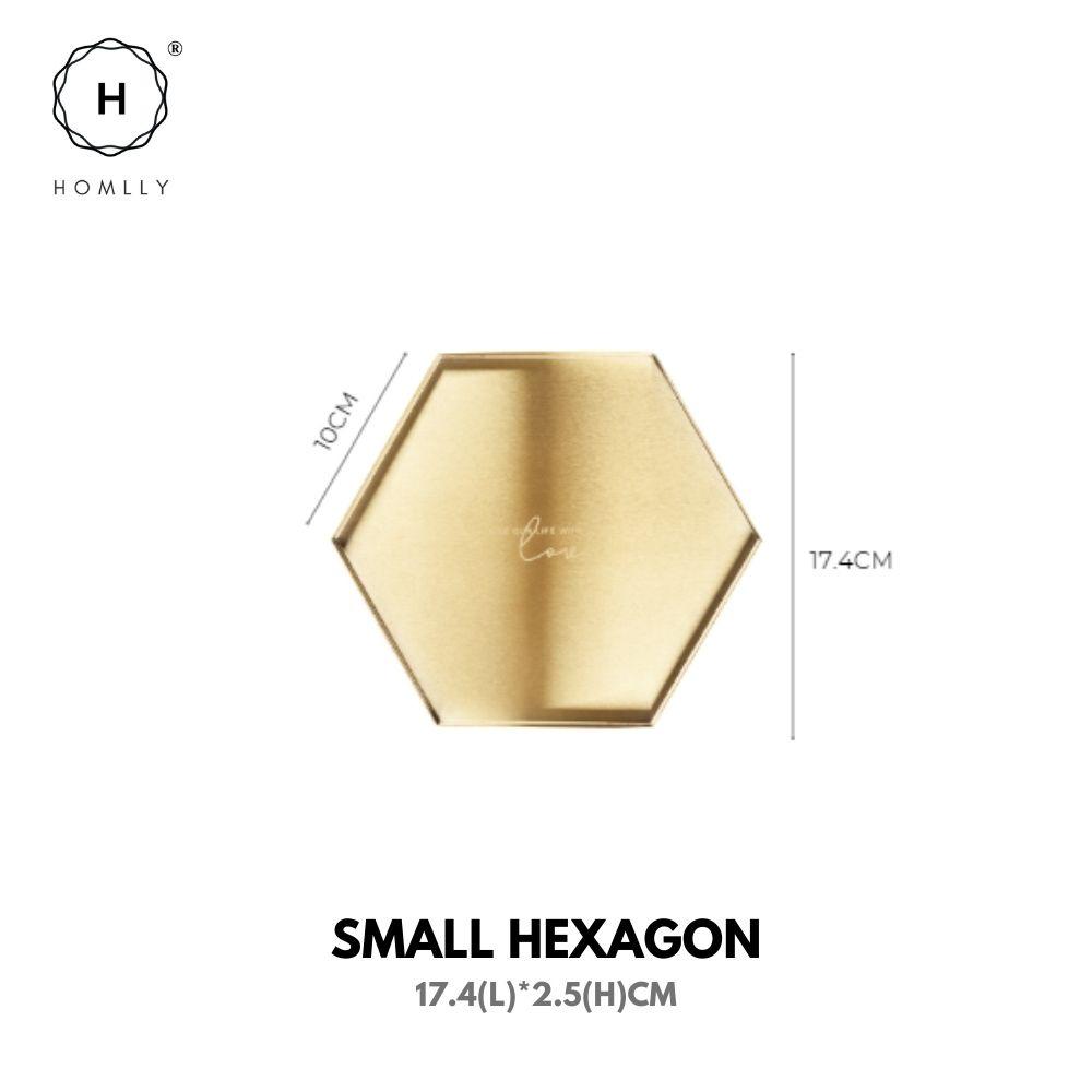 Homlly Keii Gold Geometric Stainless Steel Storage Tray