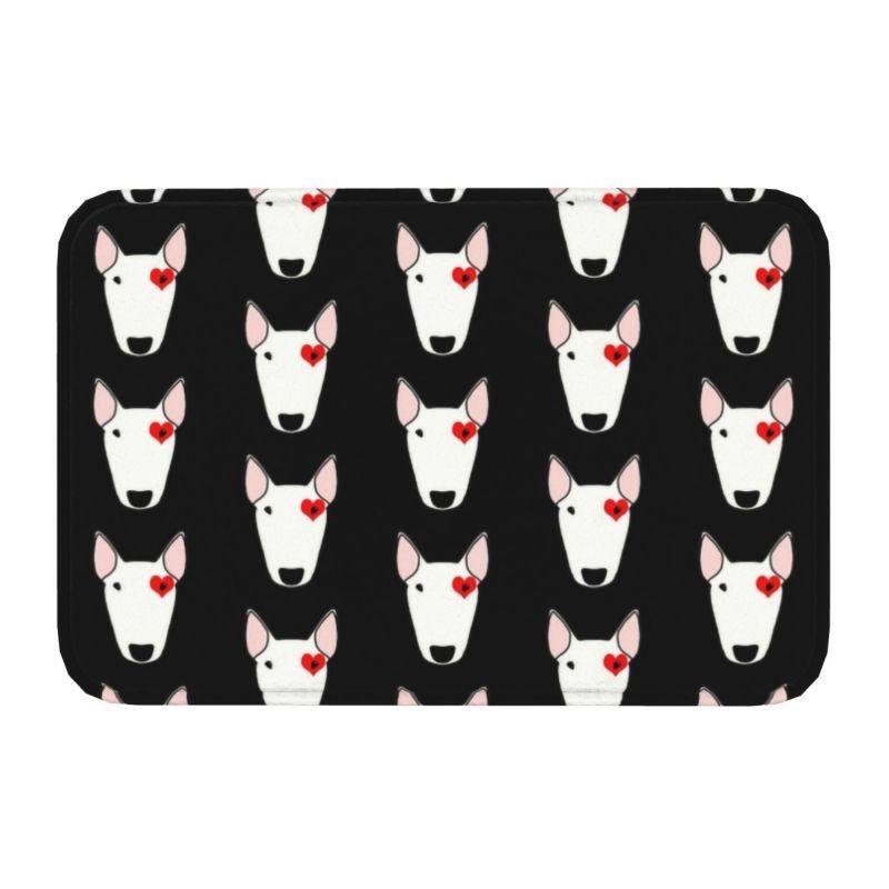 Starry Night Oil Painting Bull Terrier Carpet Mat Anti-Slip Rubber Backing Rug for Pet Lover Home Decoration Artistic Anime Rug