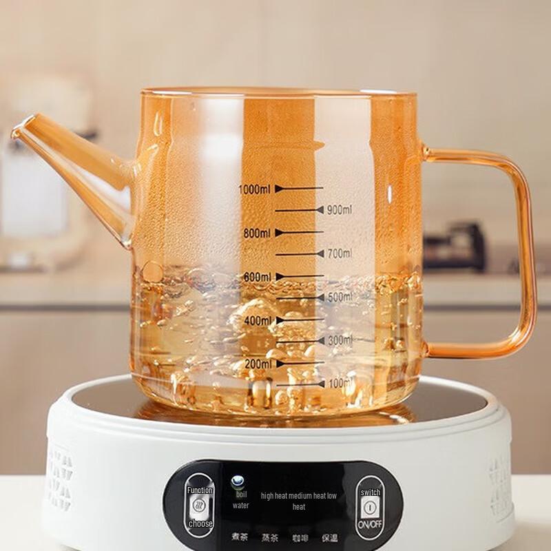 Ru Han Glass Oil Dispenser with Filter and Measuring Cup