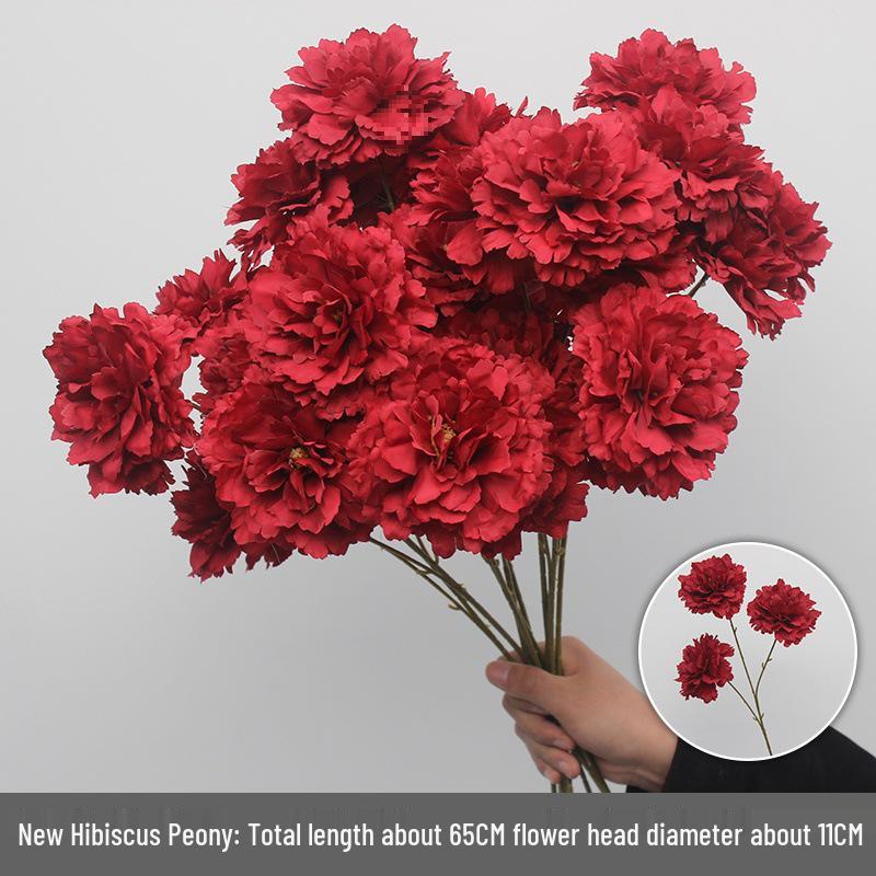 Wine Red Artificial Floral Bouquet - Chinese Wedding & Engagement Ceiling Decoration