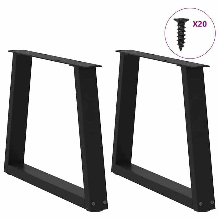 VidaXL V-shaped Coffee Table Legs, 2 Pcs, Black, 50 X (42-43,3) Cm, Steel 4012548