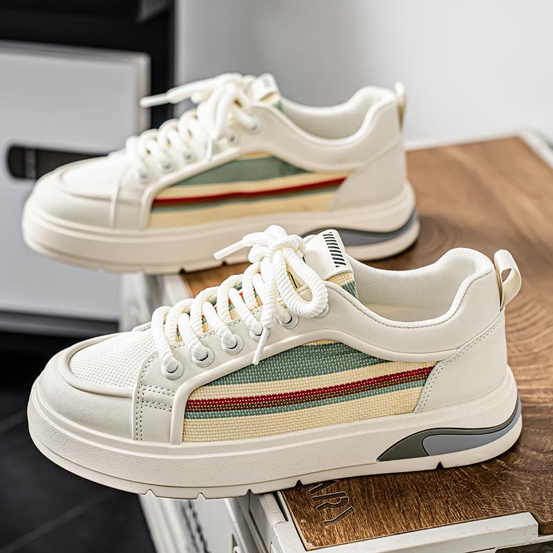 Men Platform Sneakers Street Style Shoes Personalized Mixed Color Design Skateboard Casual Outdoor Shoes