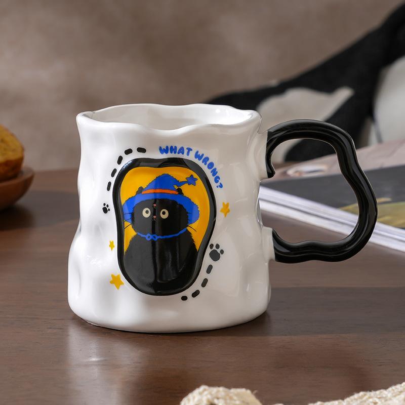 Cute Cat Mug Creative Ceramic Cup As A Gift, Handmade Couple Water Cup High Value Ceramic Coffee Cup
