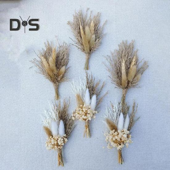 6 buc buchet de flori artificiale uscate, buchet de flori mini boem, DIY meșteșuguri, vază, petrecere de nuntă, acasă, birou, decorare centrală pentru masă