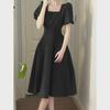 2026 Summer French First Love Women's Slim Waist Long Skirt - Fresh, Elegant, Short Sleeve Japanese Dress