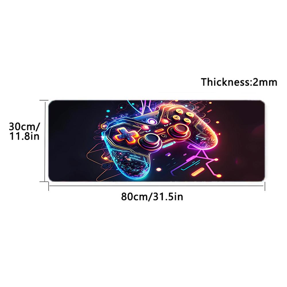 Neon Cyberpunk Game Controller Printed Fashion Mouse Pad Popular Large Model Washable Nonslip Cooling Desk Pad Suitable For Office And Gaming Durable