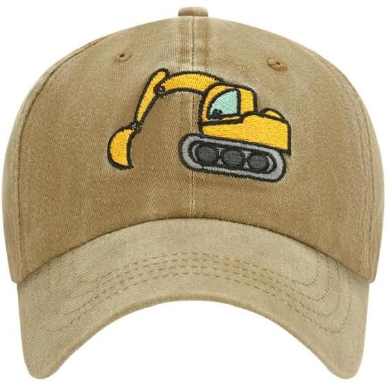 Excavator Toddler hat Kids Baseball Cap Washed Vintage for Boys Girls Age 2-8