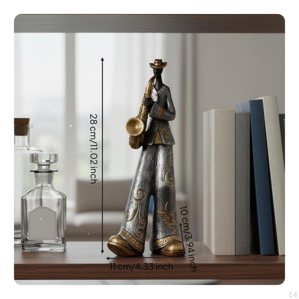 5 Pieces Retro Musician Sculptures Vintage Style Band Figurines Decorative Music