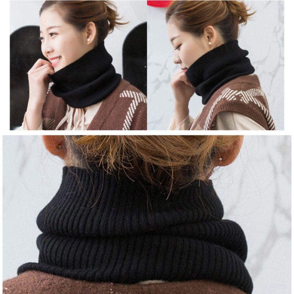 Warm Knitted Ring Scarf Coldproof Thicken Knit Scarf Outdoor Wrap Neck Scarves
