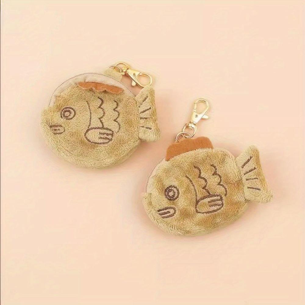 Küçük Balık Madeni Para Kesesi Japon Tarzı Madeni Para Çantası Sevimli Peluş Madeni Para Cüzdanı Yaratıcı Bilek Çantası Çocuk Cüzdanı