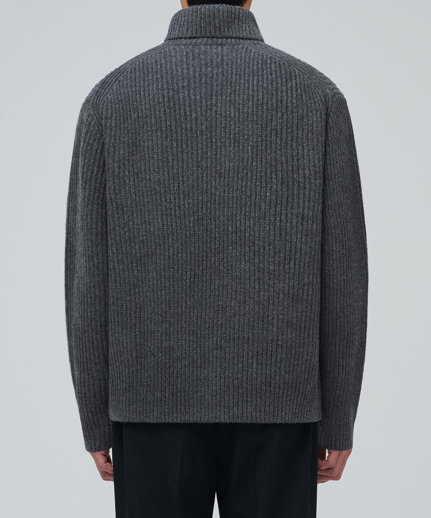 MUSINSA STANDARD Lambswool Ribbed Turtleneck Knit [Medium Grey]
