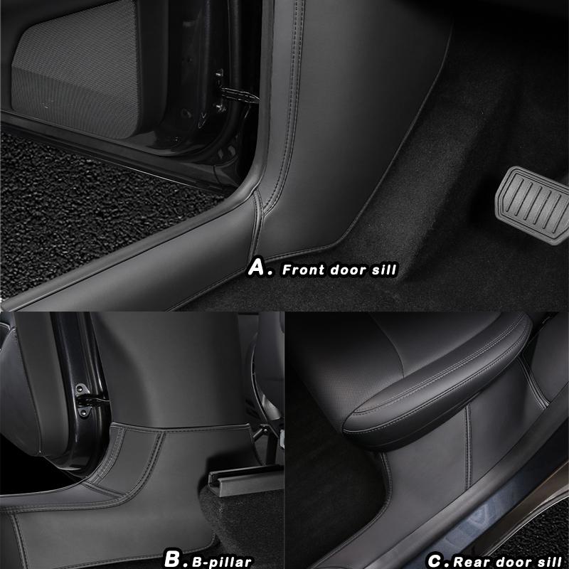 New Tesla Model 3 Highland Model Y Juniper Leather Anti-Kick Pad White Interior Accessories Scratch Guard Non-Damage Installatio