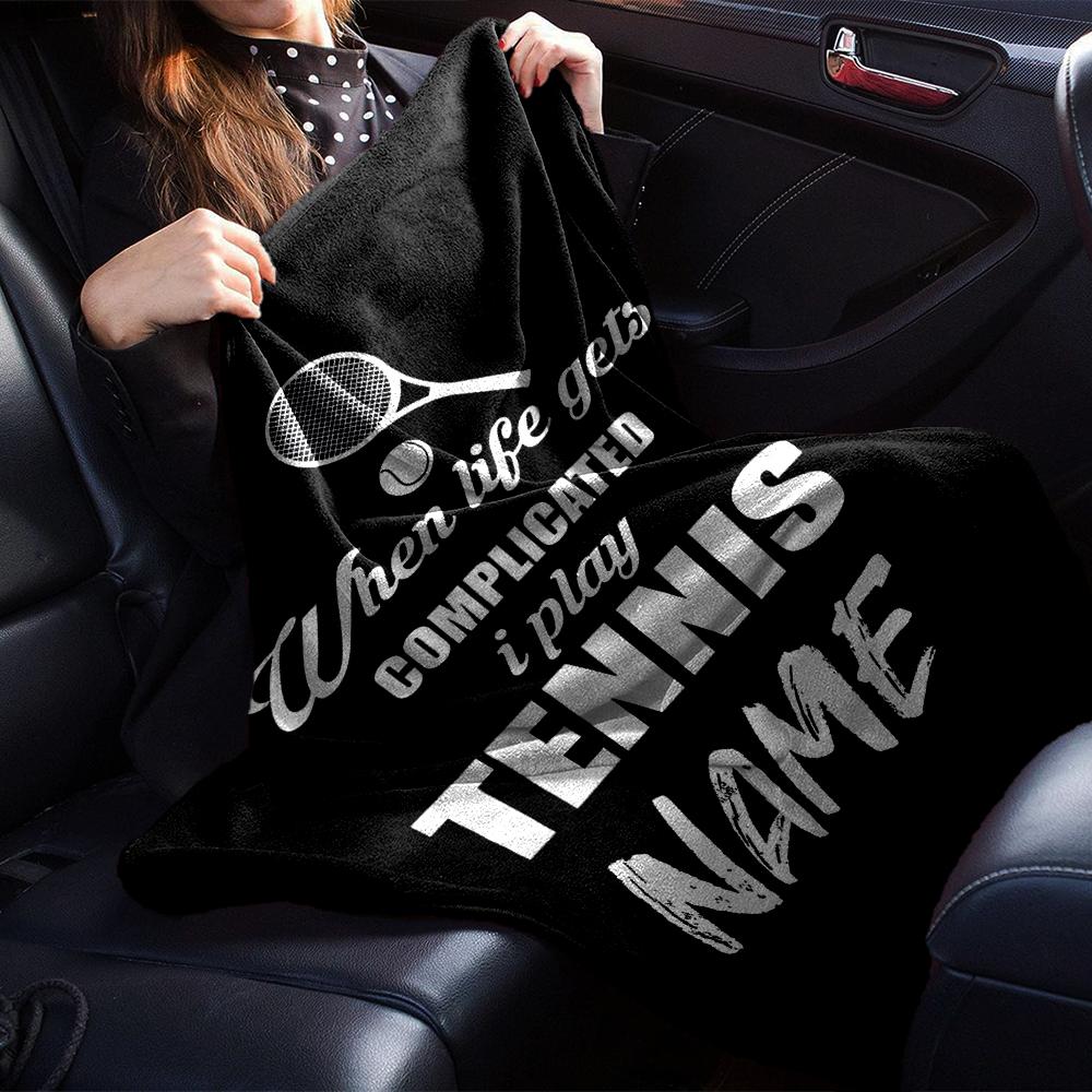 Custom Name Tennis Theme Printed Blanket - Perfect for Couch, Bed, Travel & Outdoor Use | Machine Washable, Cozy & Durable.
