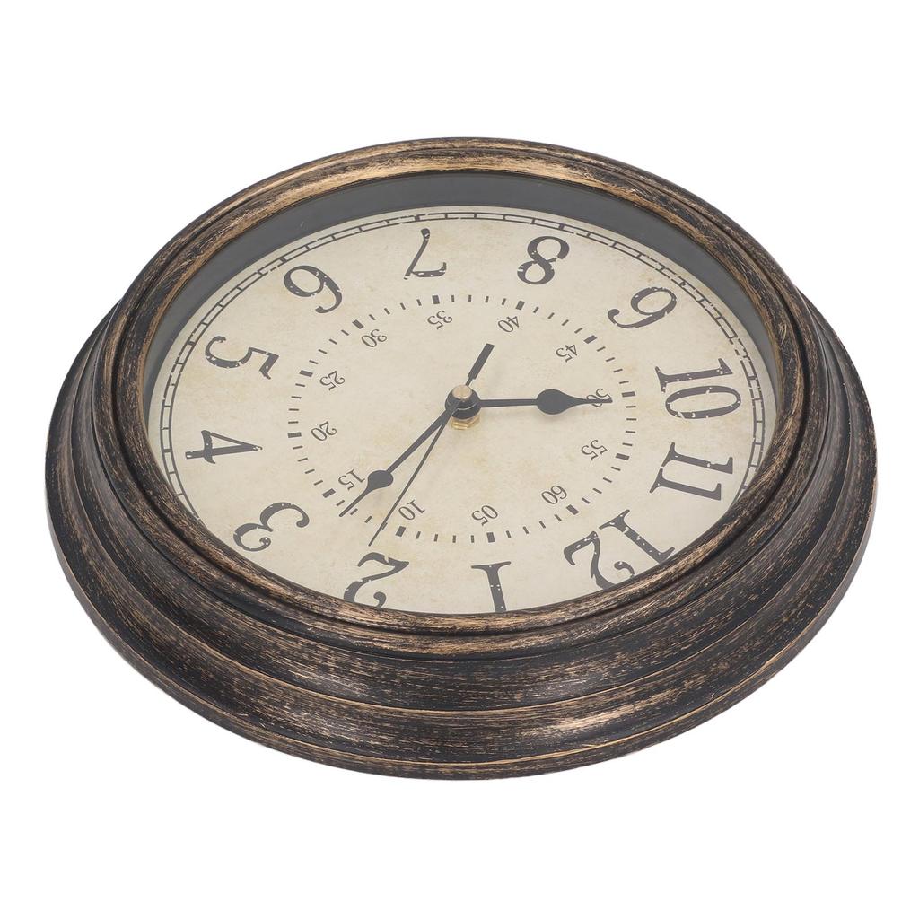 Vintage Wall Clock Silent Quartz Movement Round Decorative Retro Hanging Clock for Living Room