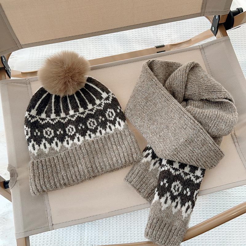 

Комплект из 2 предметов: детская зимняя шапка, шарф, ретро-шапка с помпоном, детский утеплитель для шеи, вязаная детская шапка, рождественские детские шапки, комплекты 2-8 лет хаки