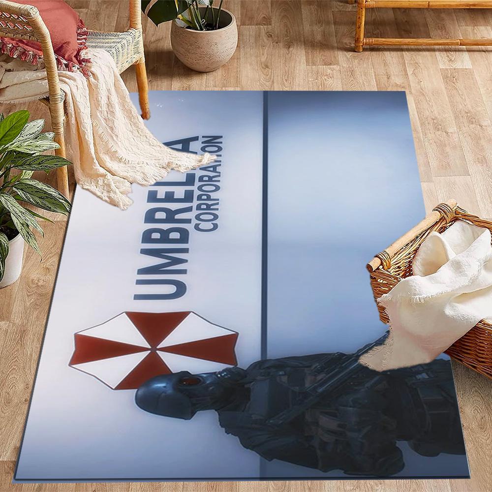 Tappeti Antiscivolo a Tema Logo Umbrella Corporation - Decorazioni per la Casa in Poliestere, Adatti per Camere da Letto, Soggiorni, Ingressi, Studi e Decorazioni