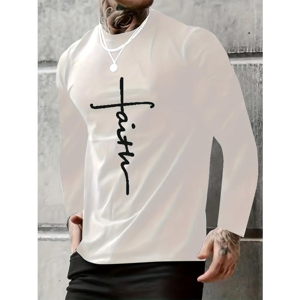 Men's Long Sleeved Casual Fashionable Simple Style Fashionable Versatile Comfortable Casual Plus Size Men's T-shirt