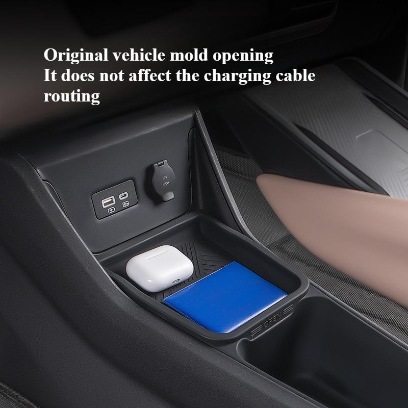 For BYD Seagull Central Control Storage Box Armrest Double Storage Storage Box Silicone Interior Supplies Car Accessories Tools