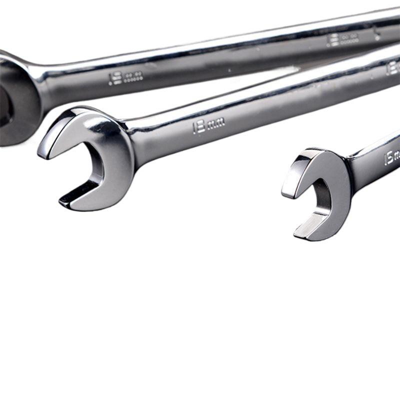 Dual-Purpose Multifunctional Ratchet Wrench Set: Open & Box-End Combination Tool Collection