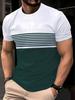 Fashion Men's T-Shirt Striped Pattern Short Sleeve Tee Summer Striped 3D Print Street Trend Simple Oversized Casual T-Shirt Men